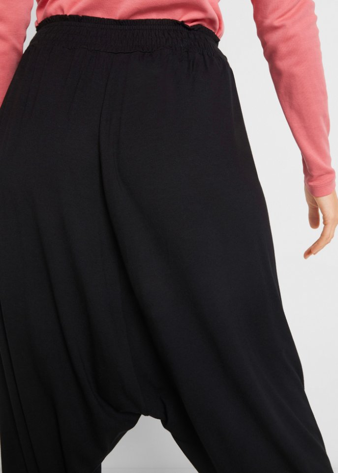 Jersey-Haremshose mit Komfortbund und Taschen
