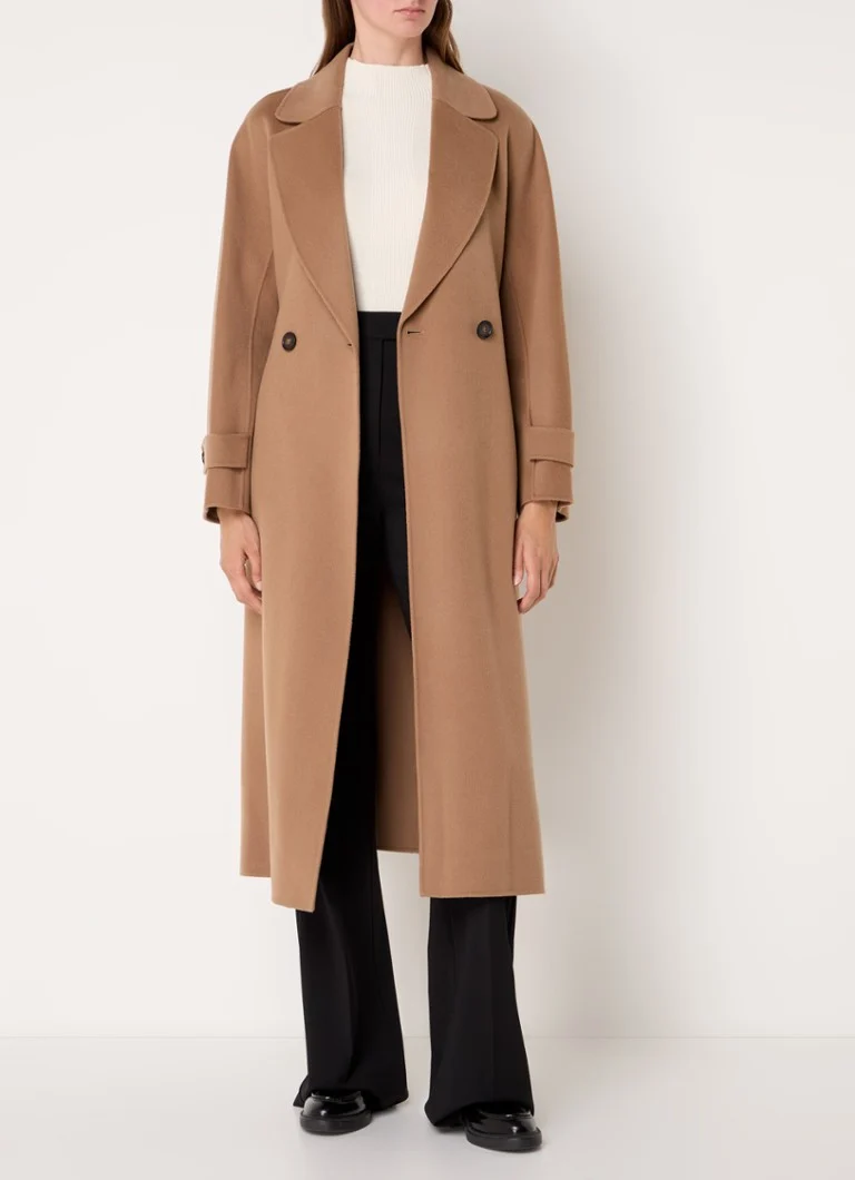 Jachetă MaxMara din lână abanos cu curea.