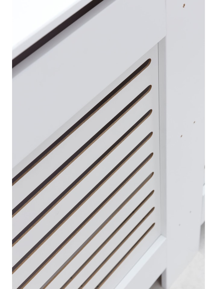 KADIMA DESIGN Moderne Heizkörperabdeckung mit Lamellenmuster, elegante Lösung, Weiß günstig kaufen onesize
