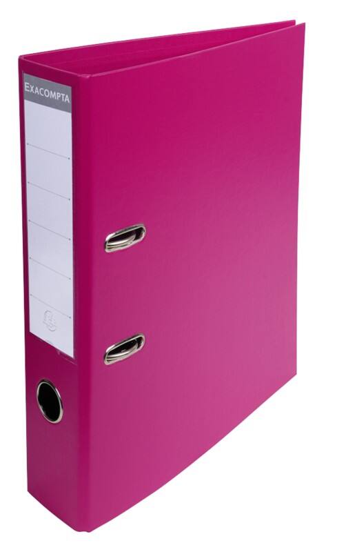 Exacompta Prem Touch Ordner DIN A4 70 mm Himbeere 2 Ringe 53759E Pappkarton, PP (Polypropylen) Hochformat 10 Stück