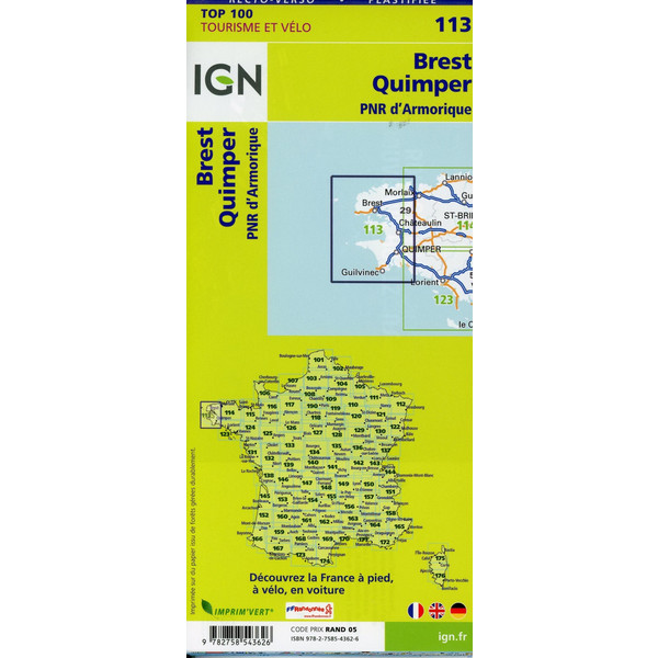 Brest Quimper 1:100 000 - Karte