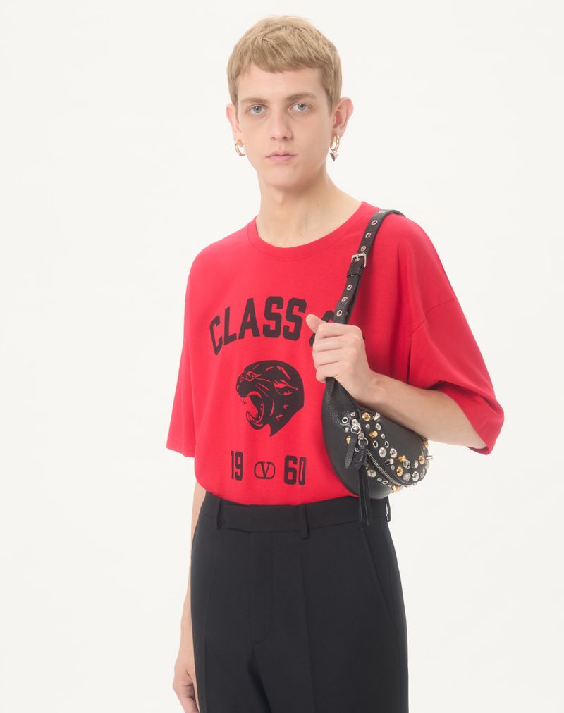 Valentino bomulds-T-shirt med panterprint