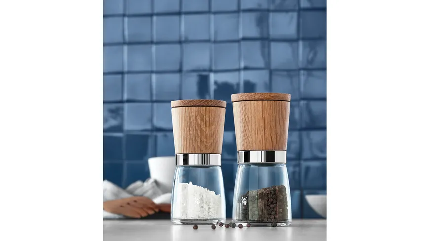 WMF Salz-/Pfeffermühlen-Set 2-teilig Holz/Glas Ceramill® Nature