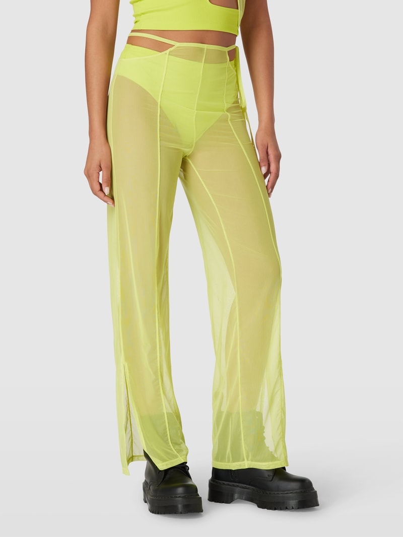 Hose mit Label-Stitching in neon gelb