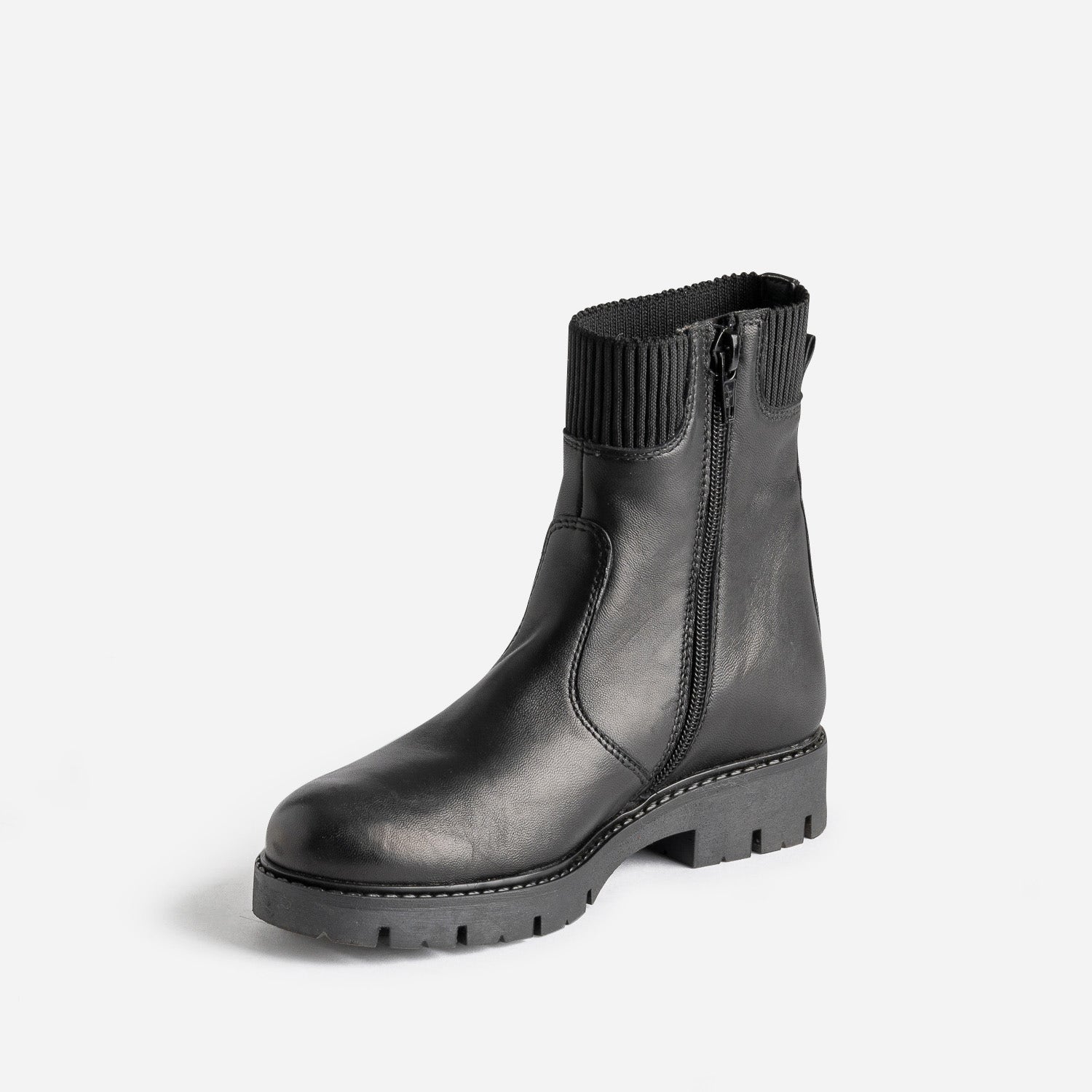 Chelsea boots éco-conçu BUGGY noir cuir tige élastiquée
