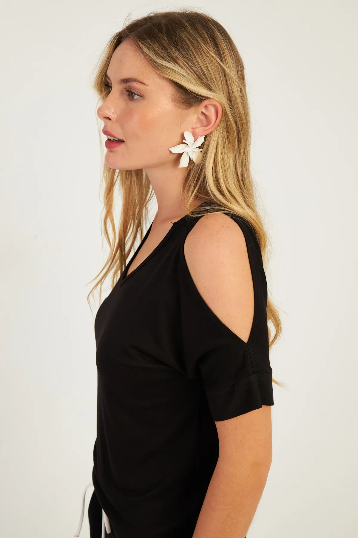 Cool & Sexy  Schwarze schulterfreie Damenbluse BR1329