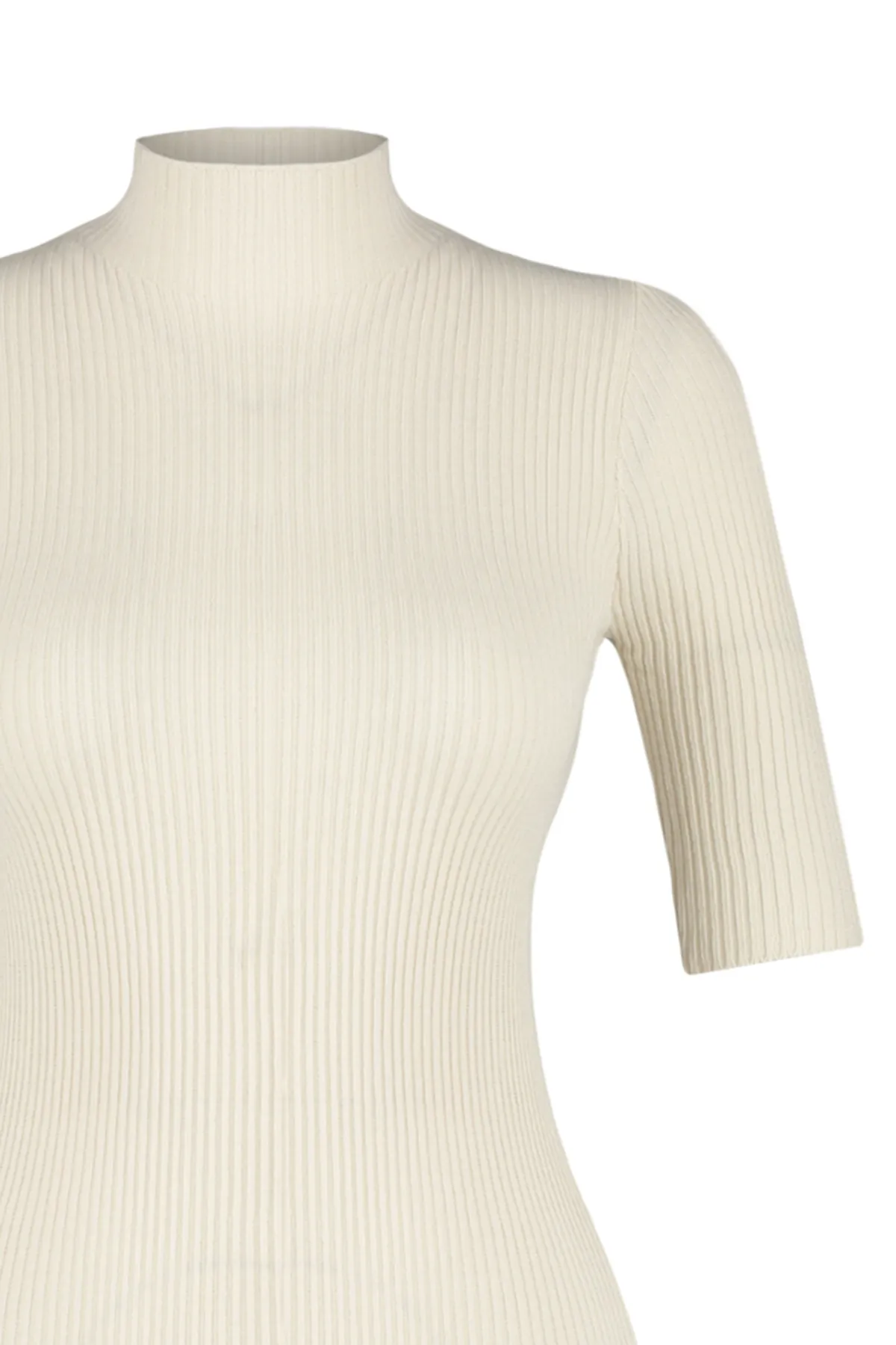 Trendyol Collection  Steinfarbenes Mini-Strickkleid mit hohem Kragen TWOAW24EL00235