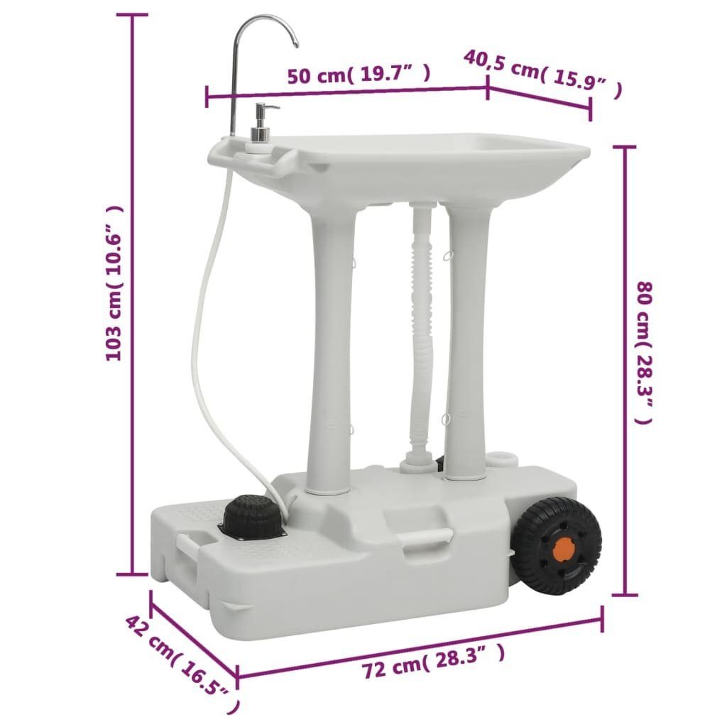 vidaXL Campingtoilette Tragbare Campingtoilette mit Waschbecken