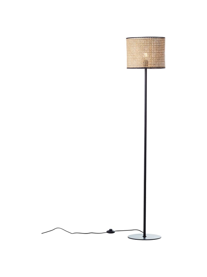 Brilliant Standleuchte, 1-flammig Wiley ⌀ 30 cm in holz hell/schwarz günstig kaufen onesize