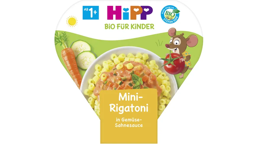 HiPP Bio für Kinder Kinder Pasta – Schalenmenüs 250g: Bio Mini-Rigatoni in Gemüse-Sahnesauce 250 g