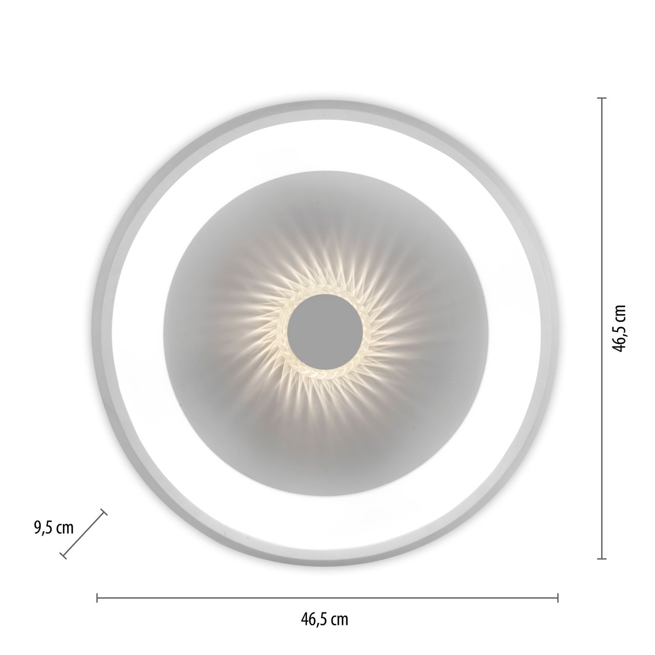 JUST LIGHT LED Deckenleuchte VERTIGO, CCT, dimmbar, Fernbedienung, Ø46,5 cm, Kristall-Effekt