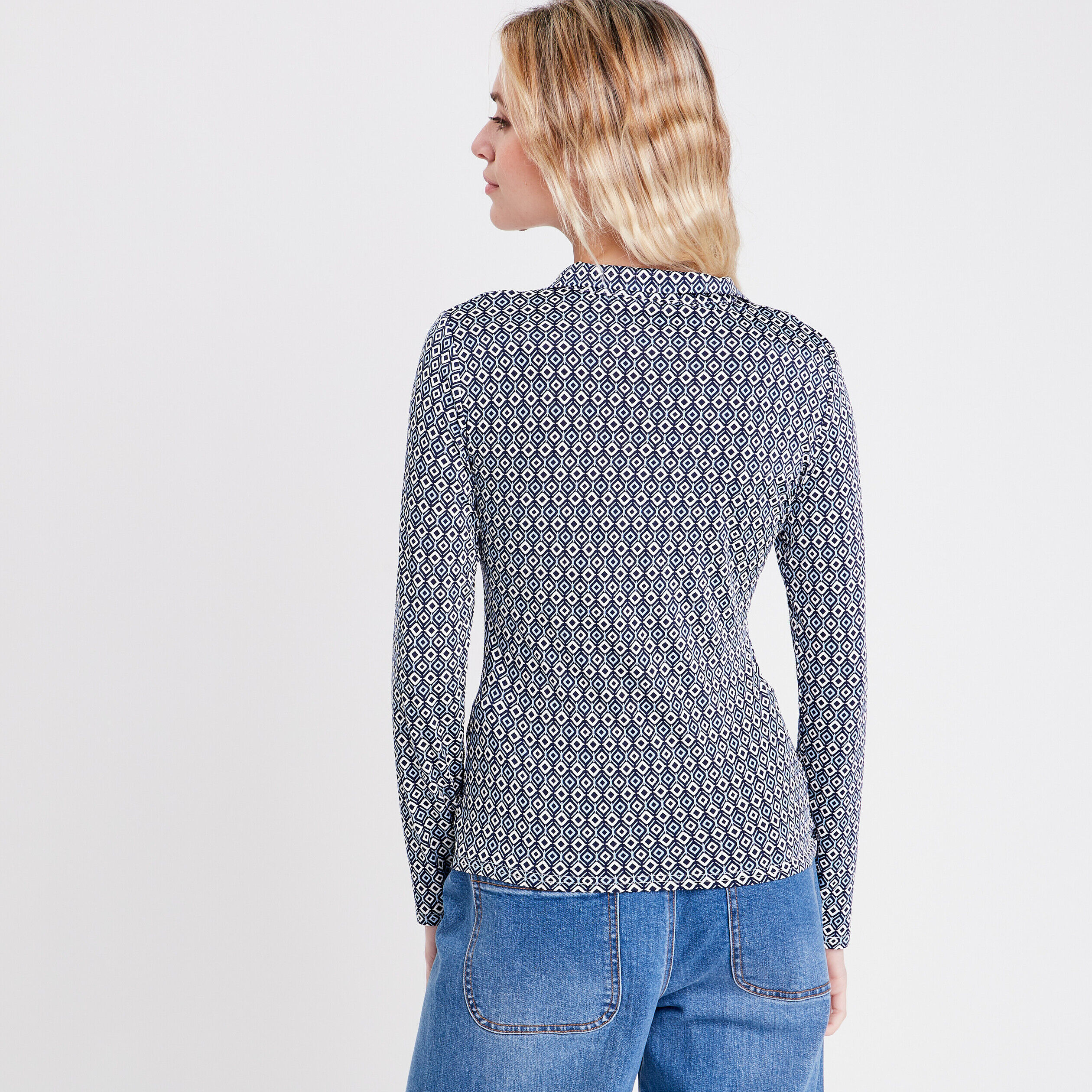 Chemise à manches longues bleu clair femme | Cache Cache