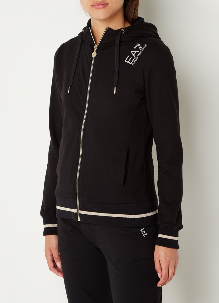 Felpa Emporio Armani con logo metallico e lurex