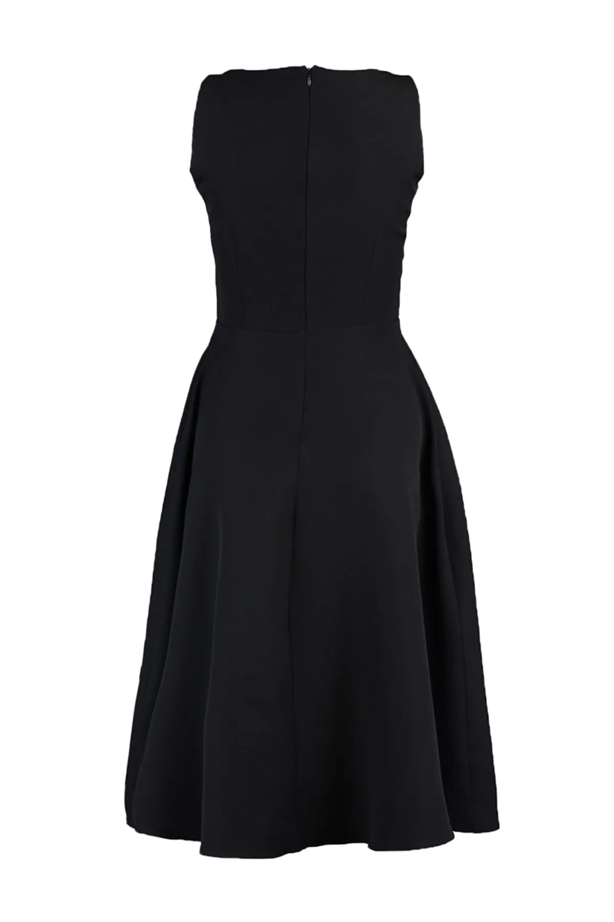 Trendyol Collection  Schwarzes Midi-Plissee-Webkleid mit Taille TWOSS20EL0980