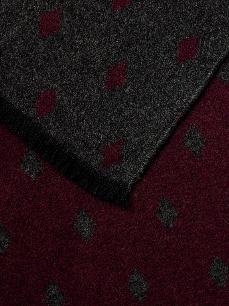 Schal mit Allover-Muster in bordeaux rot