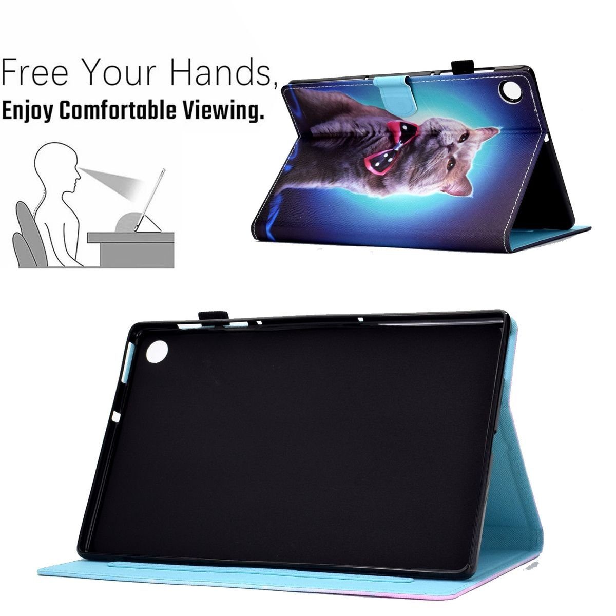 Wigento Tablet-Hülle Für Samsung Galaxy Tab A8 2021 X205 X200 Design Motiv 2 Kunstleder Hülle Cover Tablet Tasche Case Neu