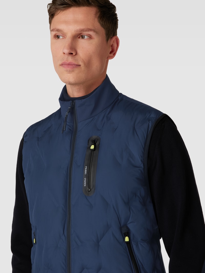 Weste mit Label-Details Modell 'Lee' in marineblau