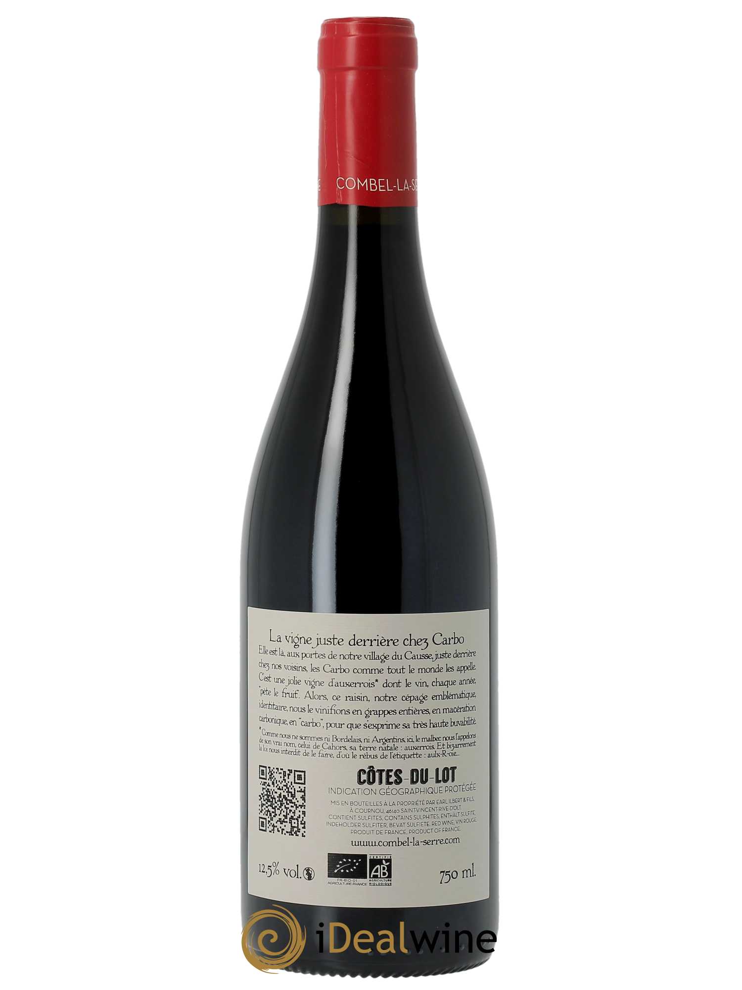 Cahors Château Combel La Serre La Vigne Juste Derrière Chez Carbo Jean-Pierre et Julien Ilbert  2022 - Lot de 1 Bouteille