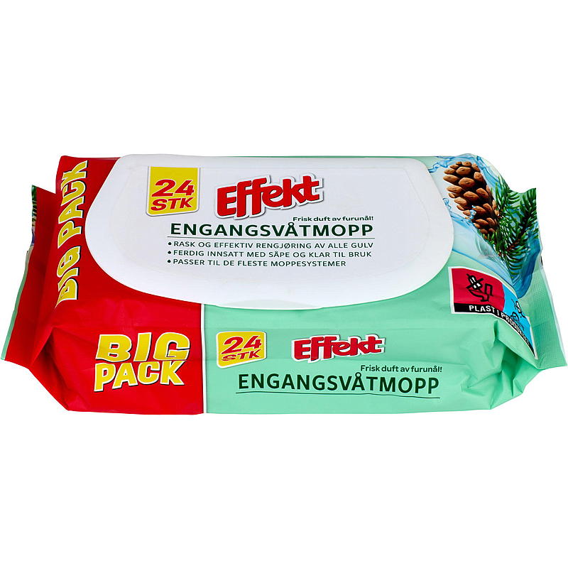 Effekt Engangsmopp 24-pk m/furunålsduft Effekt