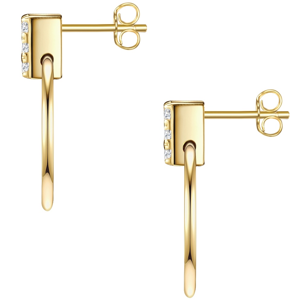 Glanzstücke München Boucles d'oreille en argent Argent sterling Oxyde de zirconium (CZ) en Or jaune Boucles d'oreilles