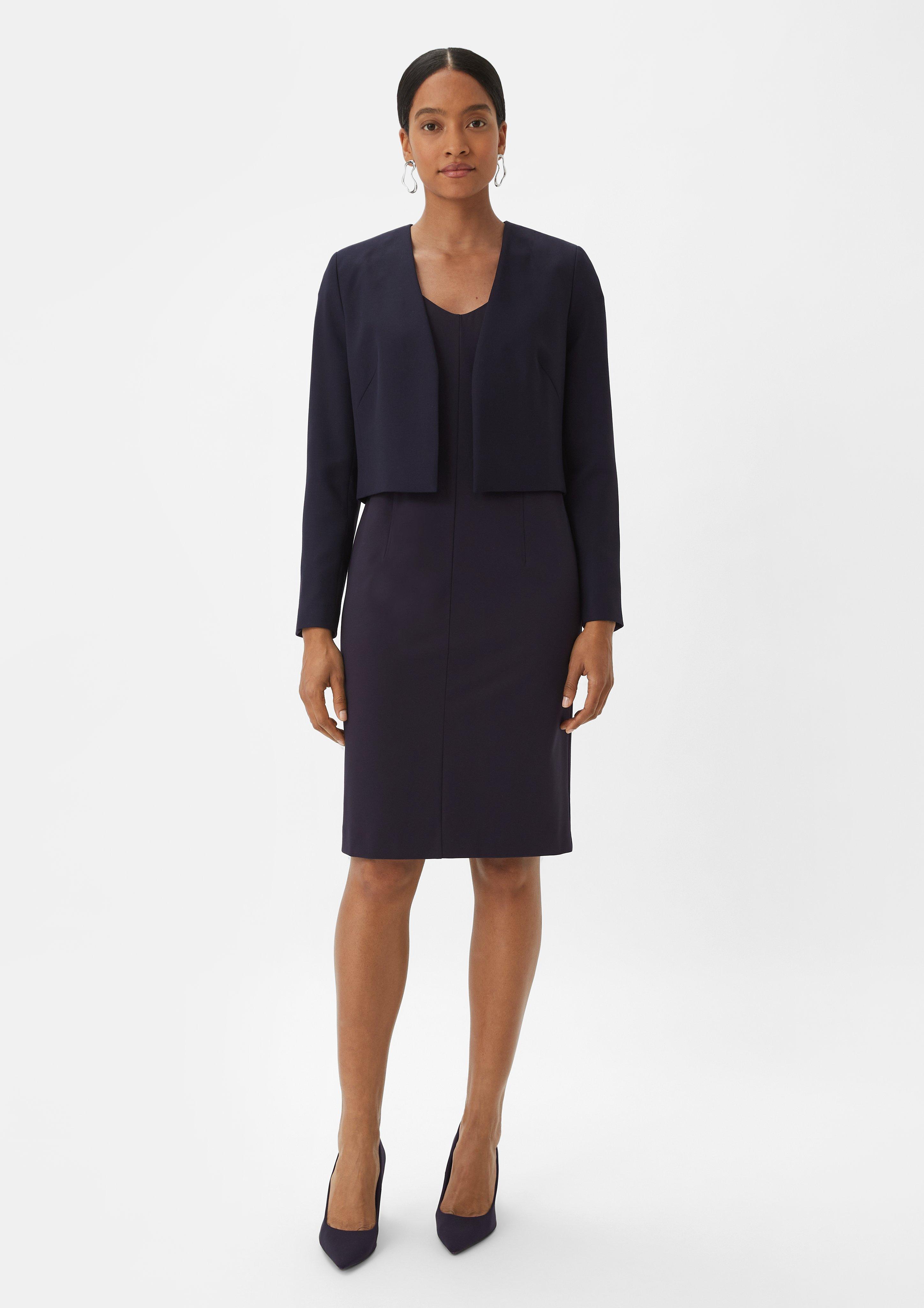 Kleid mit Kappärmeln - navy