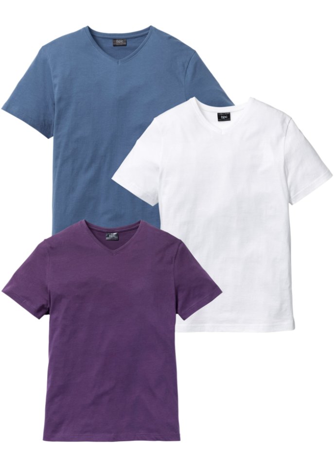 T-Shirt mit V-Ausschnitt (3er Pack)