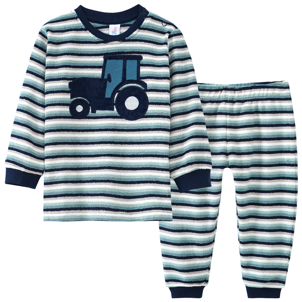 Baby Frottee-Schlafanzug mit Trecker-Motiv