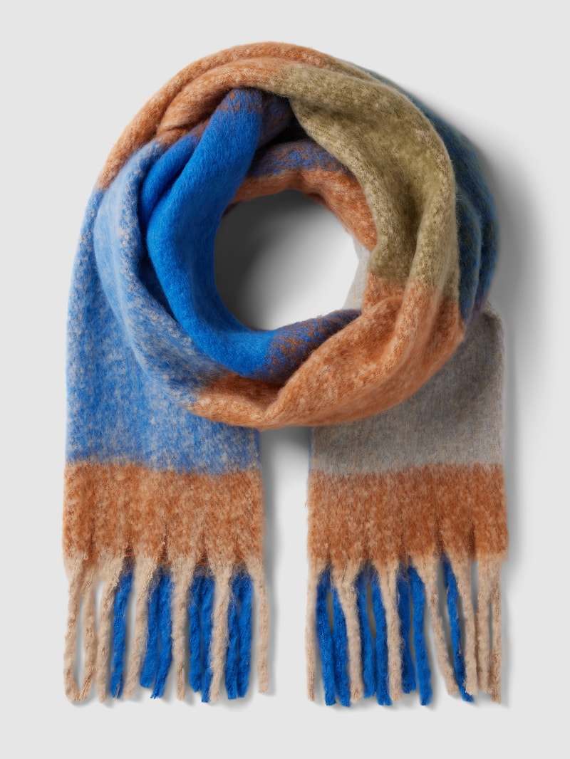 Schal mit Fransen in royalblau