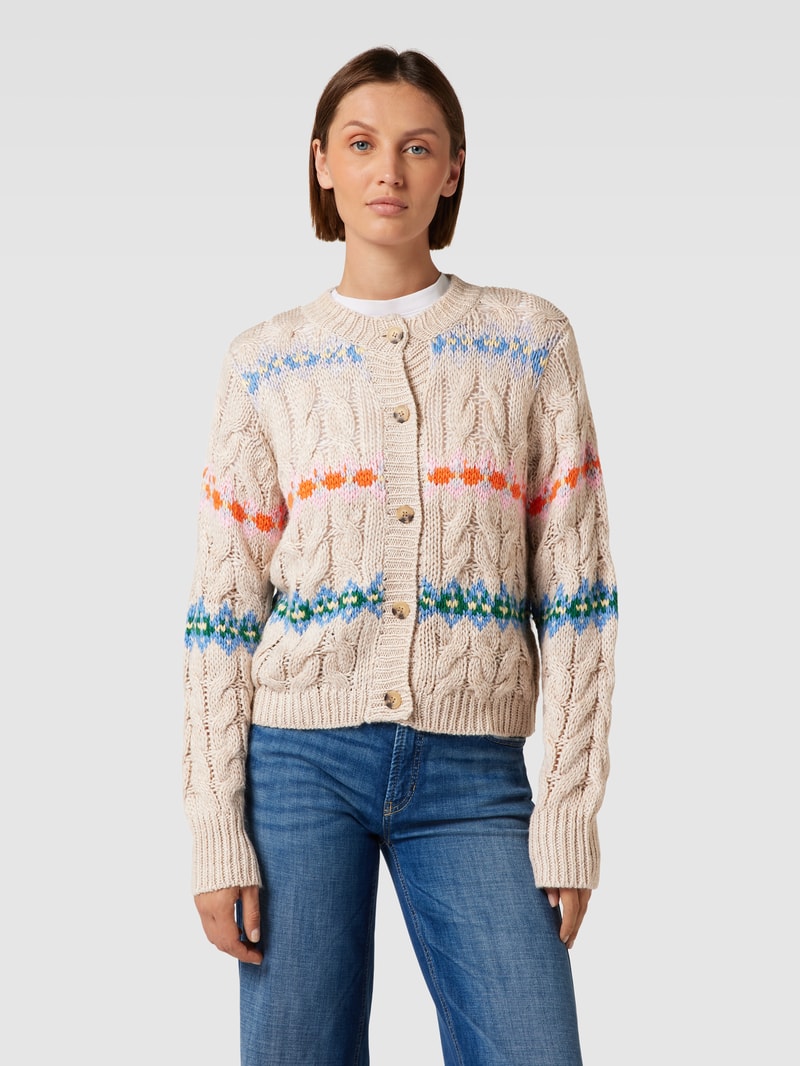 Strickjacke mit Knopfleiste Modell 'ALDENE' in beige