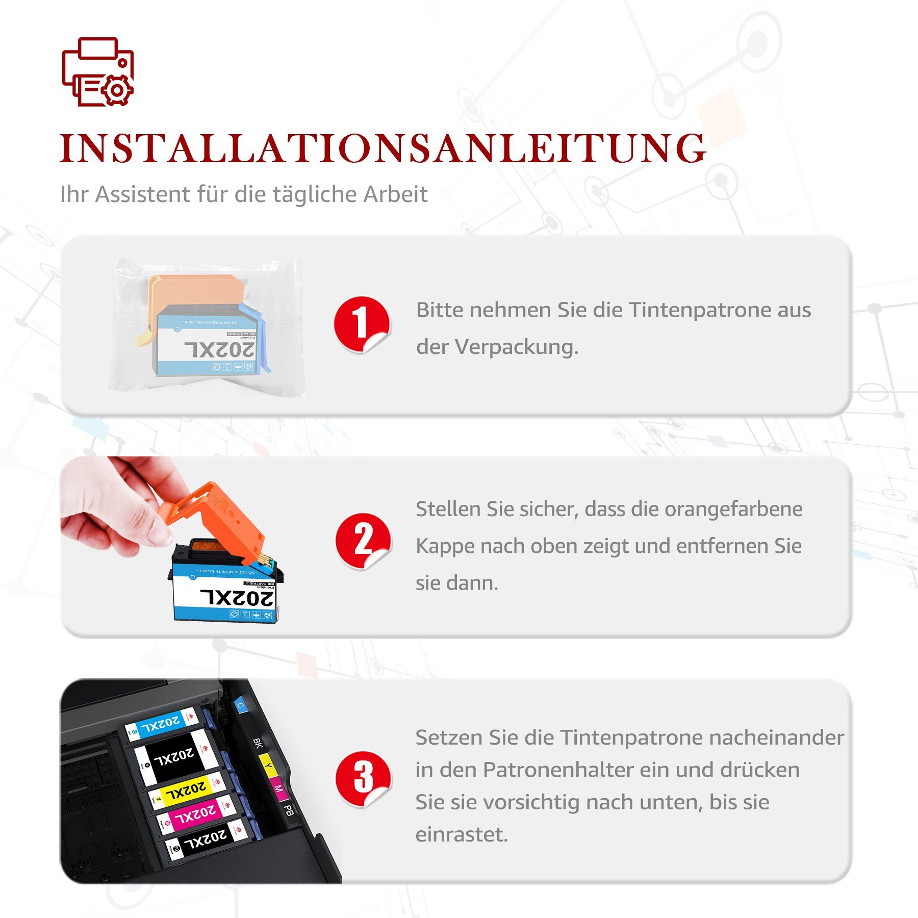 Toner Kingdom 202 XL für EPSON 202XL XP6000 XP6100 XP6105 XP6005 Tintenpatrone