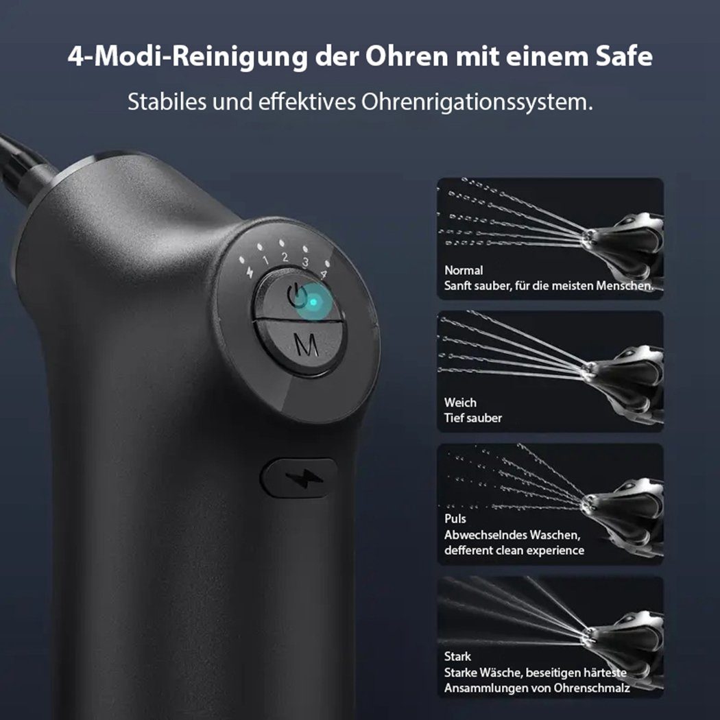 TUABUR Ohrenreiniger Ohrenschmalz-Entfernungsset, elektrischer Ohrenreiniger für die Dusche