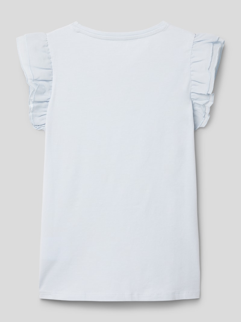 T-Shirt mit Volantärmeln in bleu