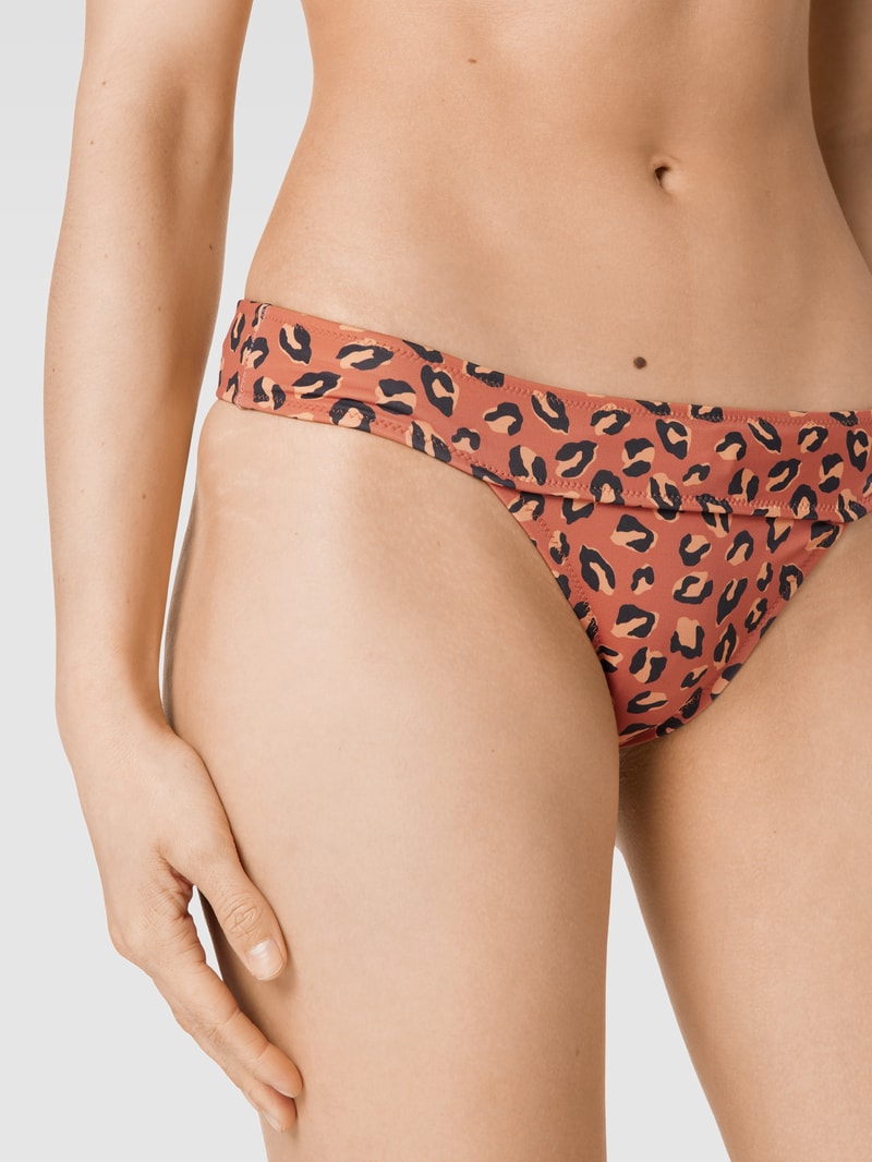 Bikini-Slip mit Allover-Muster in orange