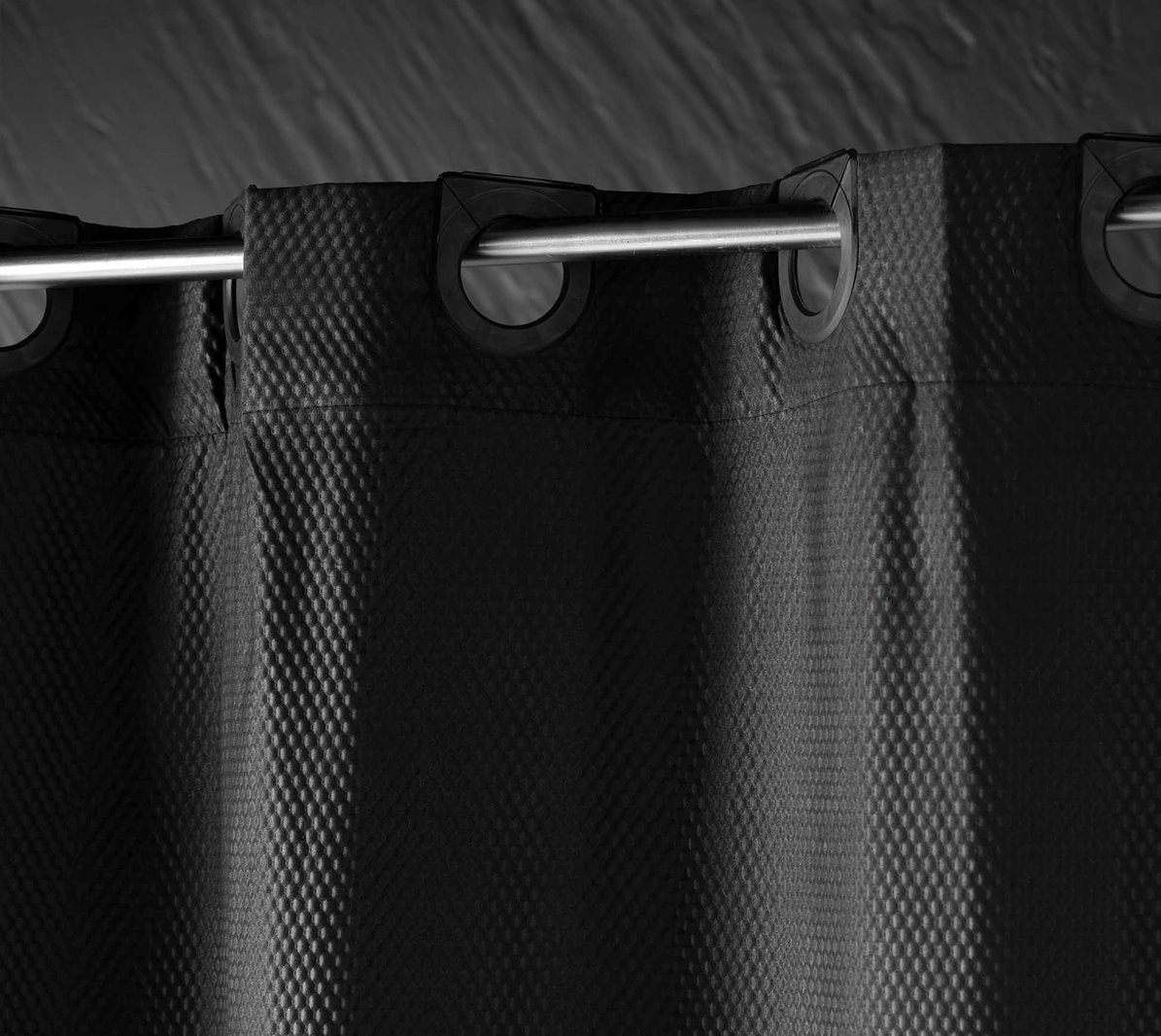 dynamic24 Duschvorhang Breite 180 cm, Premium Textil Struktur Duschvorhang 180x200 Badewanne Wannen Bad