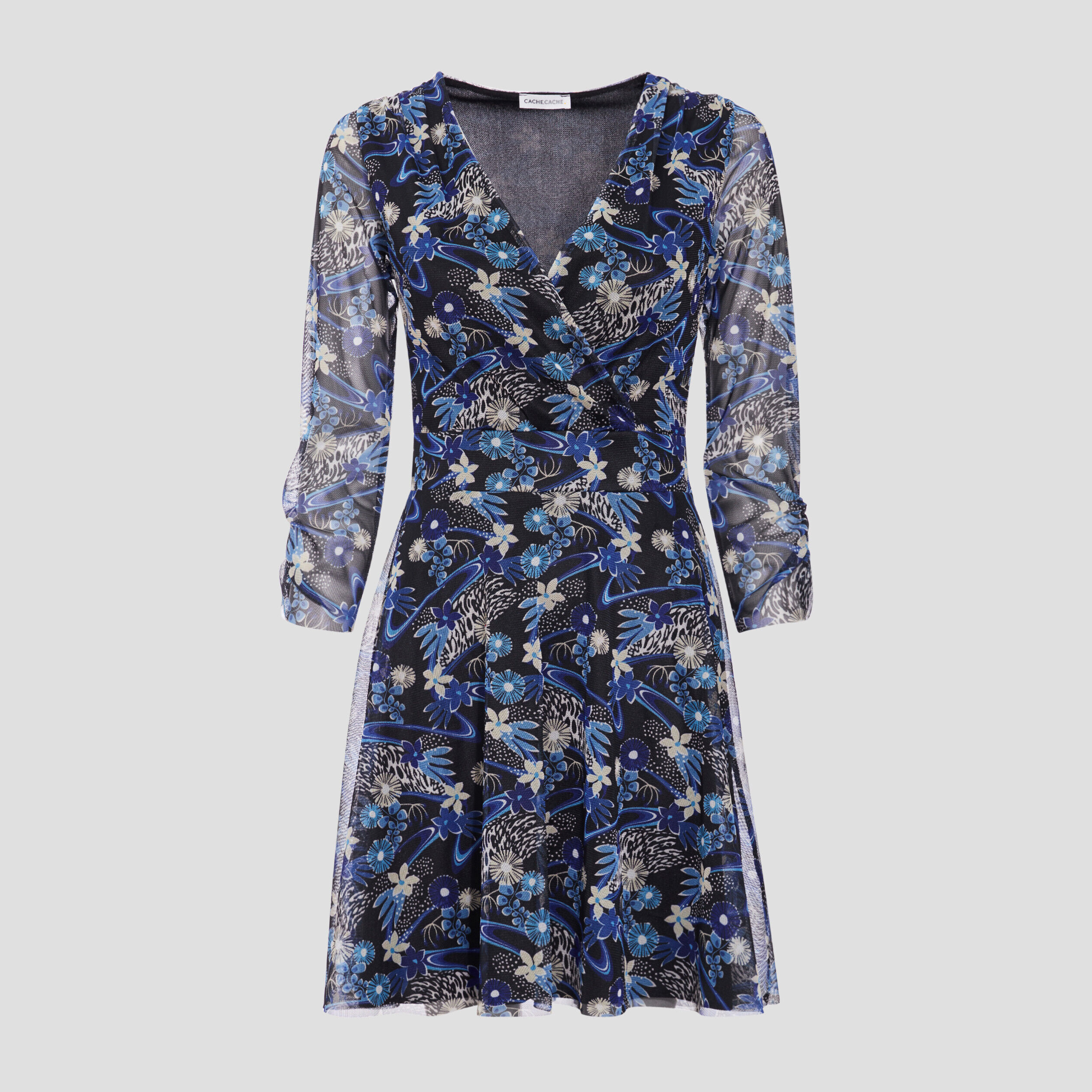 Robe résille manches longues noir femme | Cache Cache