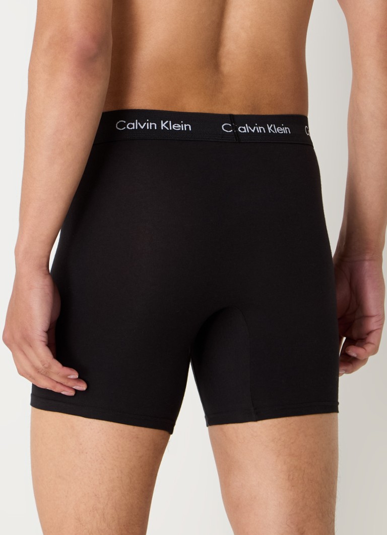 Calvin Klein Cotton Stretch boxer shorts with logo waistband in a 3-pack