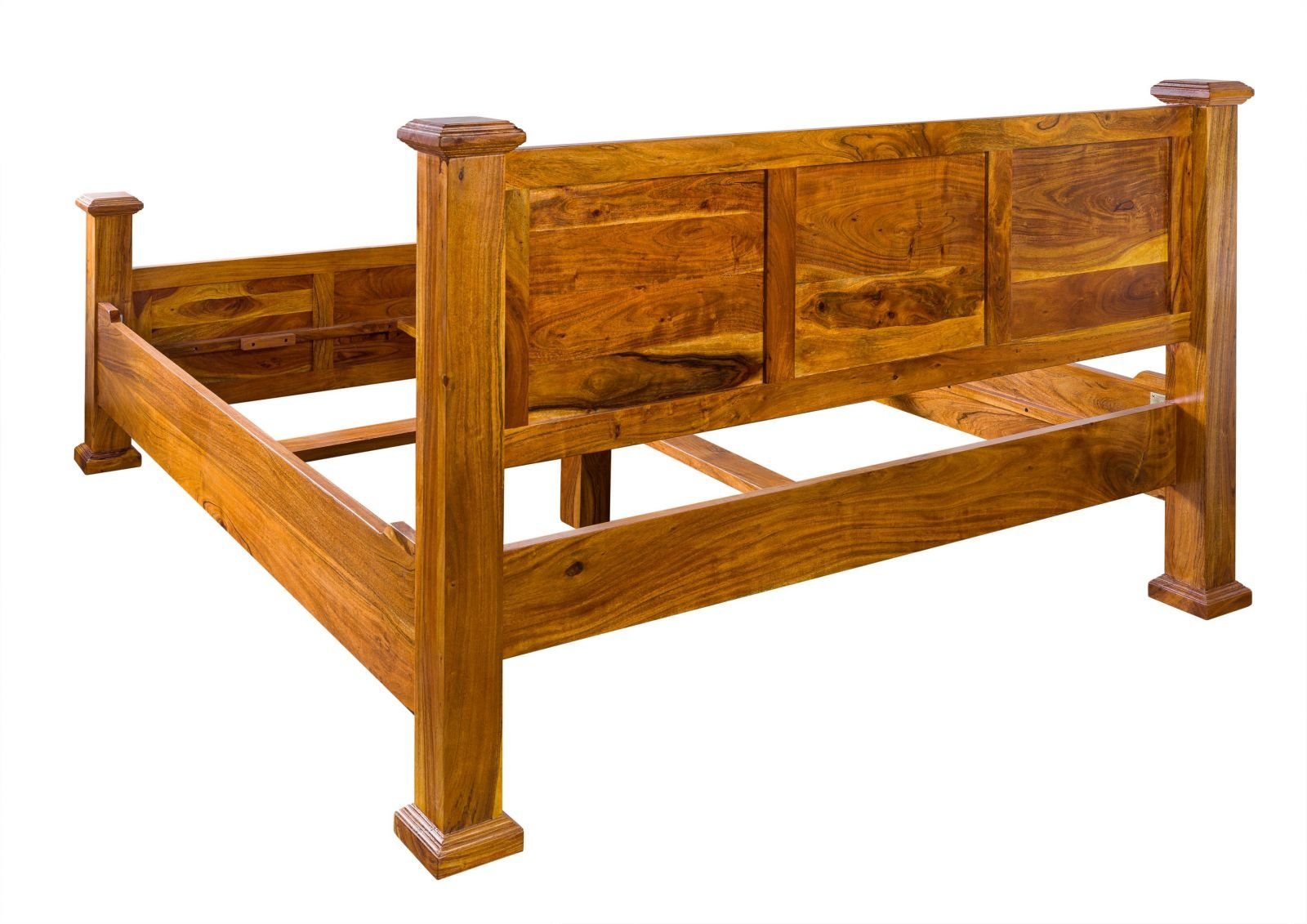 Massivmoebel24 Massivholzbett Bett Akazie 160x200x114 honig lackiert OXFORD #0131