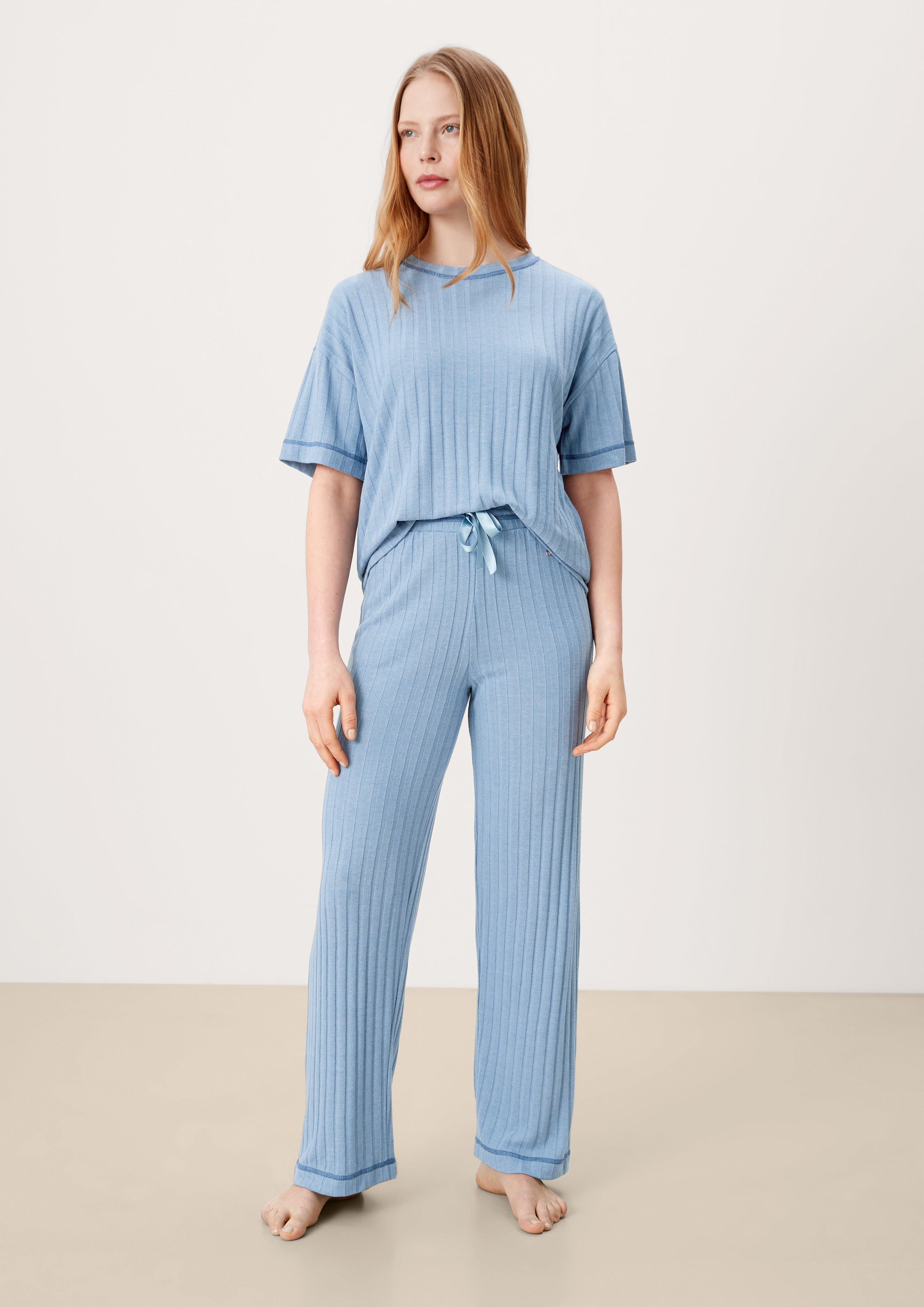 Pyjamaoberteil aus Rippware  6007046-5344