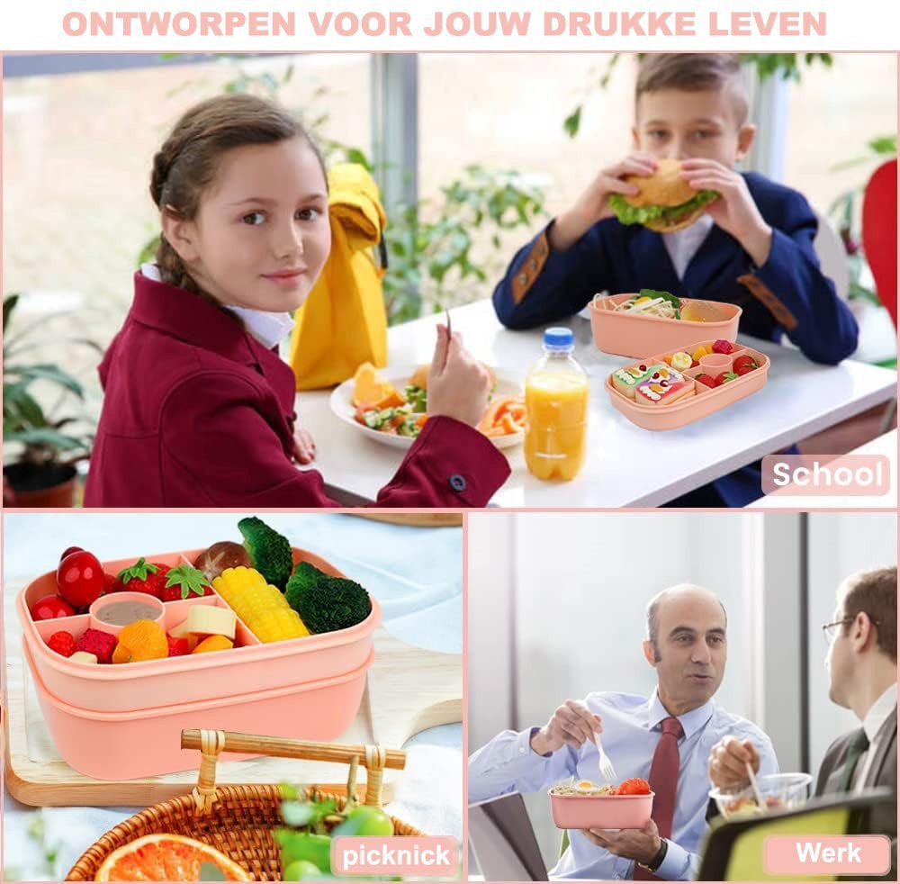 Coonoor Lunchbox 1900ML Lunch Box Auslaufsichere Lunch Box mit Fächern
