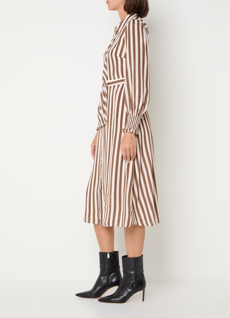 Abito midi a blusa Emilia di LKBennett in misto seta con collo a scialle