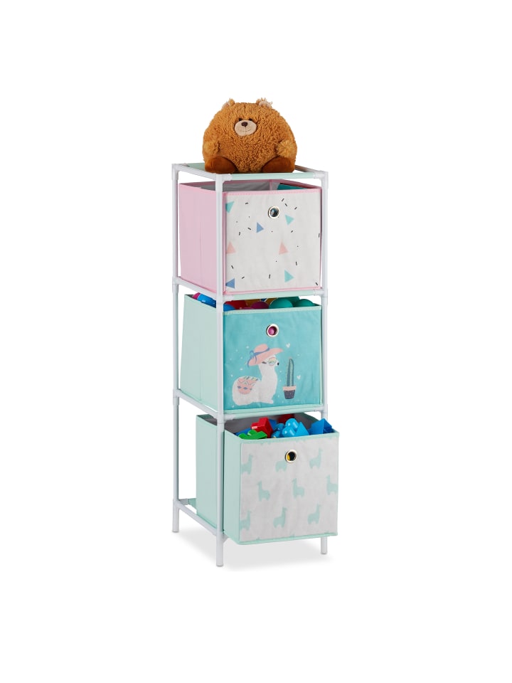 relaxdays Kinderregal Lama in Bunt - (B)27,5 x (H)89 x (T)30 cm günstig kaufen onesize