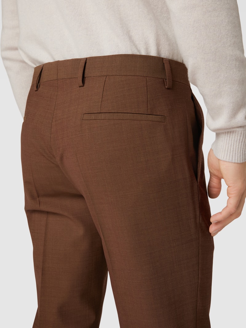 Slim Fit Anzug mit 2-Knopf-Sakko in hellbraun