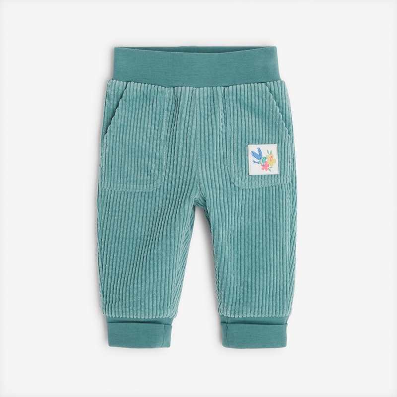 Pantalon bébé mixte en velours puebla vert bleuté naissance Catimini