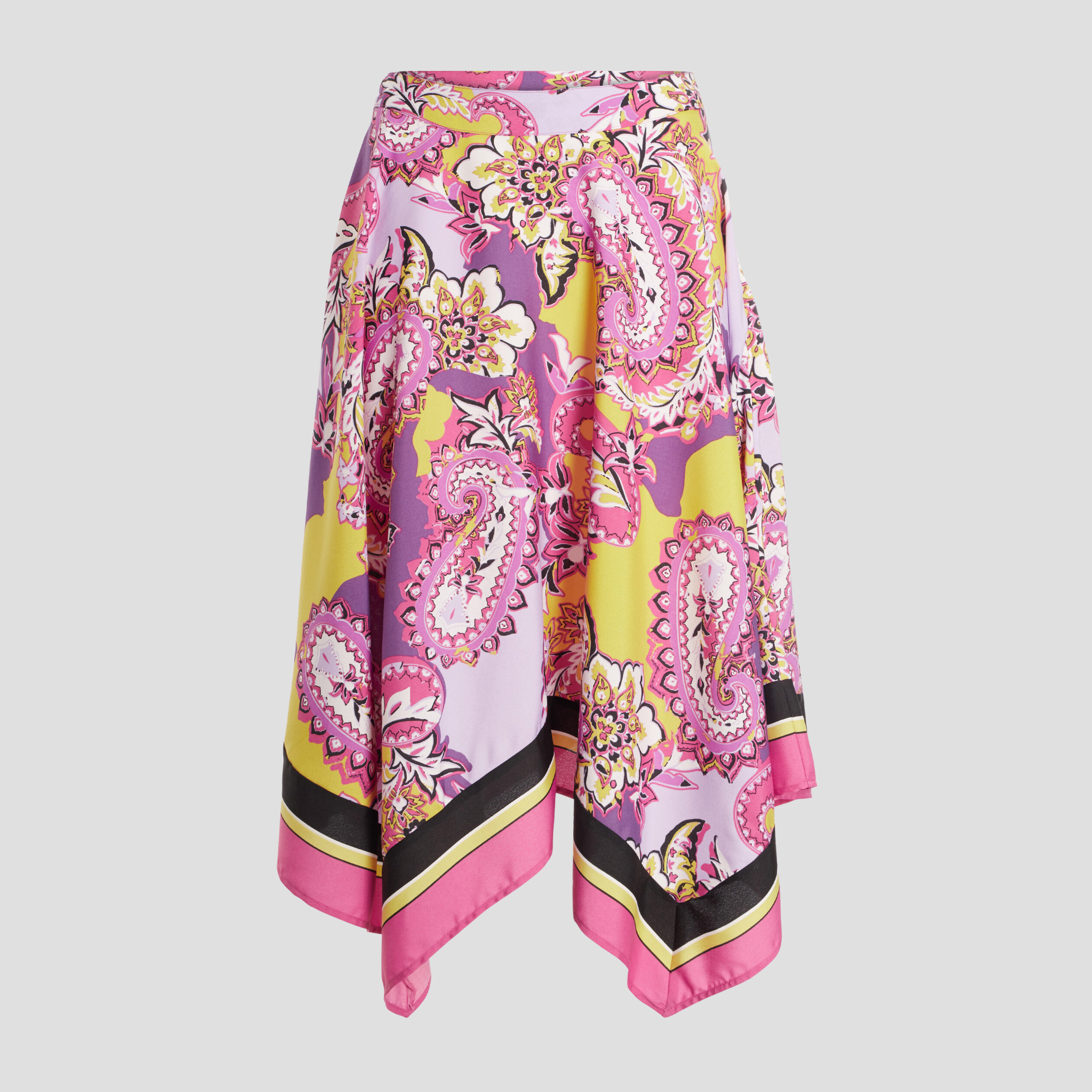 Jupe midi évasée asymétrique violet femme | La Halle