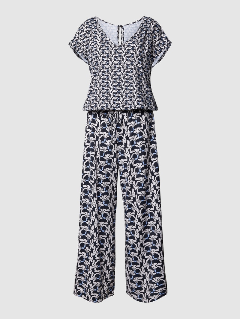 Jumpsuit mit Allover-Muster in blau