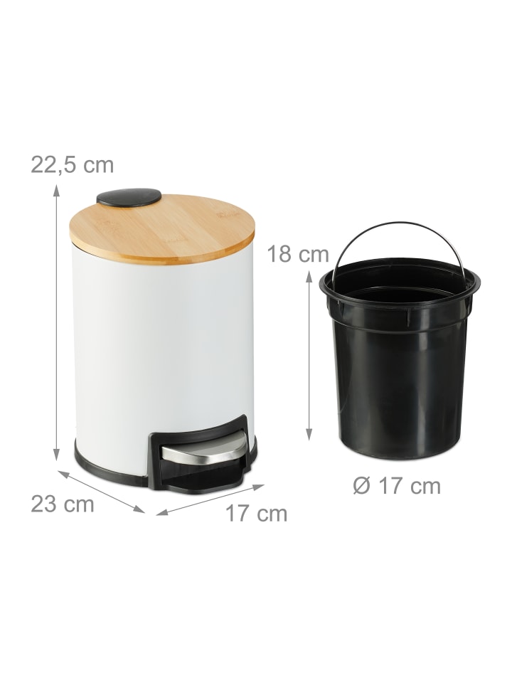 relaxdays Mülleimer Bad in Weiß - 3 l günstig kaufen onesize