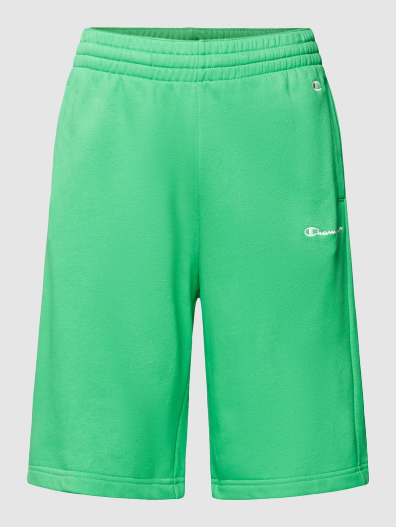 Sweatshorts mit Label-Stitchings in grün