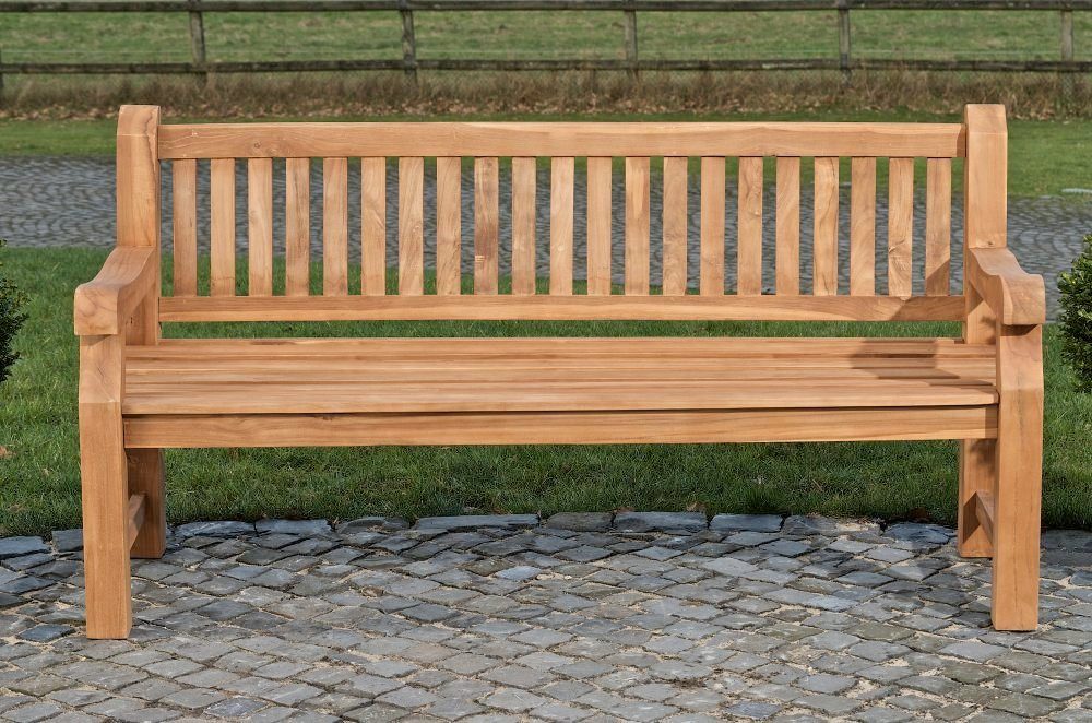 CLP Gartenbank Teakbank Jackson V2, Garten Bank Sitzbank Teak-Holz
