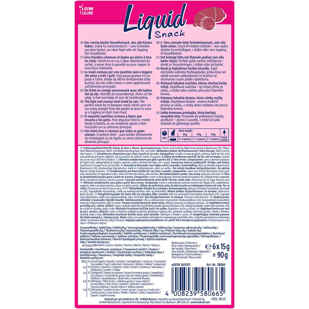 Vitakraft LiquidSnack Leberwurst+Biotin 6 Stk kaufen
