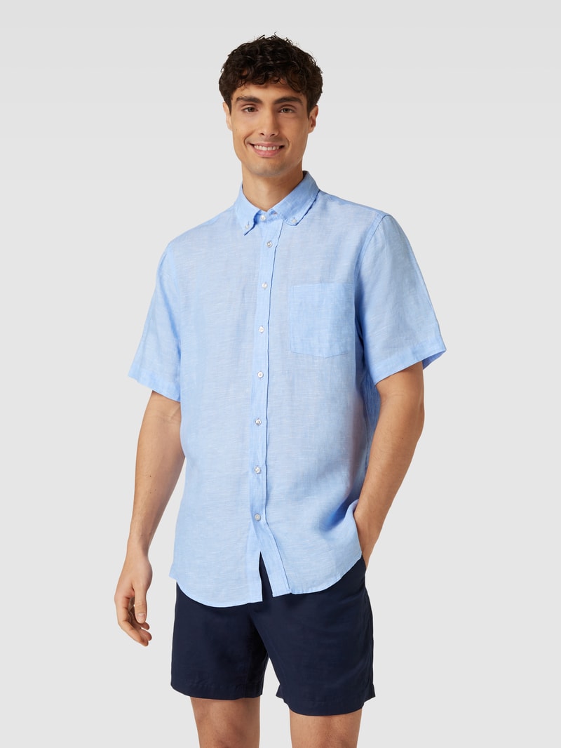 Freizeithemd mit Button-Down-Kragen in bleu